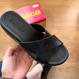 Sandália Moleca Tamanco Tiras Cruzadas