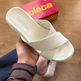 Sandália Moleca Tamanco Tiras Cruzadas