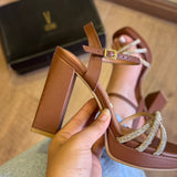 Sandália Salto Brilhante Vizzano